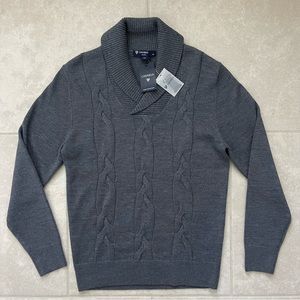 Daniel Cremieux Extra Fine Merino Wool Sweater Gray Cable Knit $150 NWT